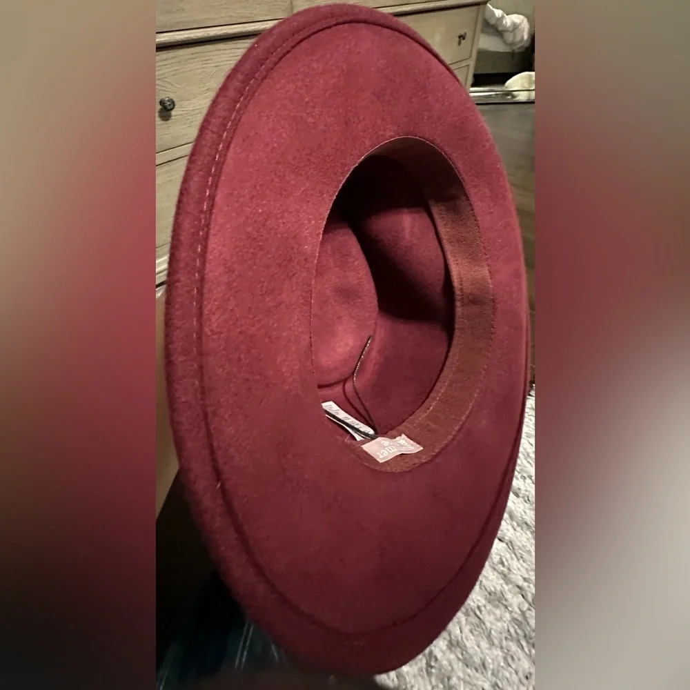 ‼️RARE‼️🎸Summer & Rose🎸🔥NWT🔥Wool Fedora in Cranberry - Picture 5 of 13